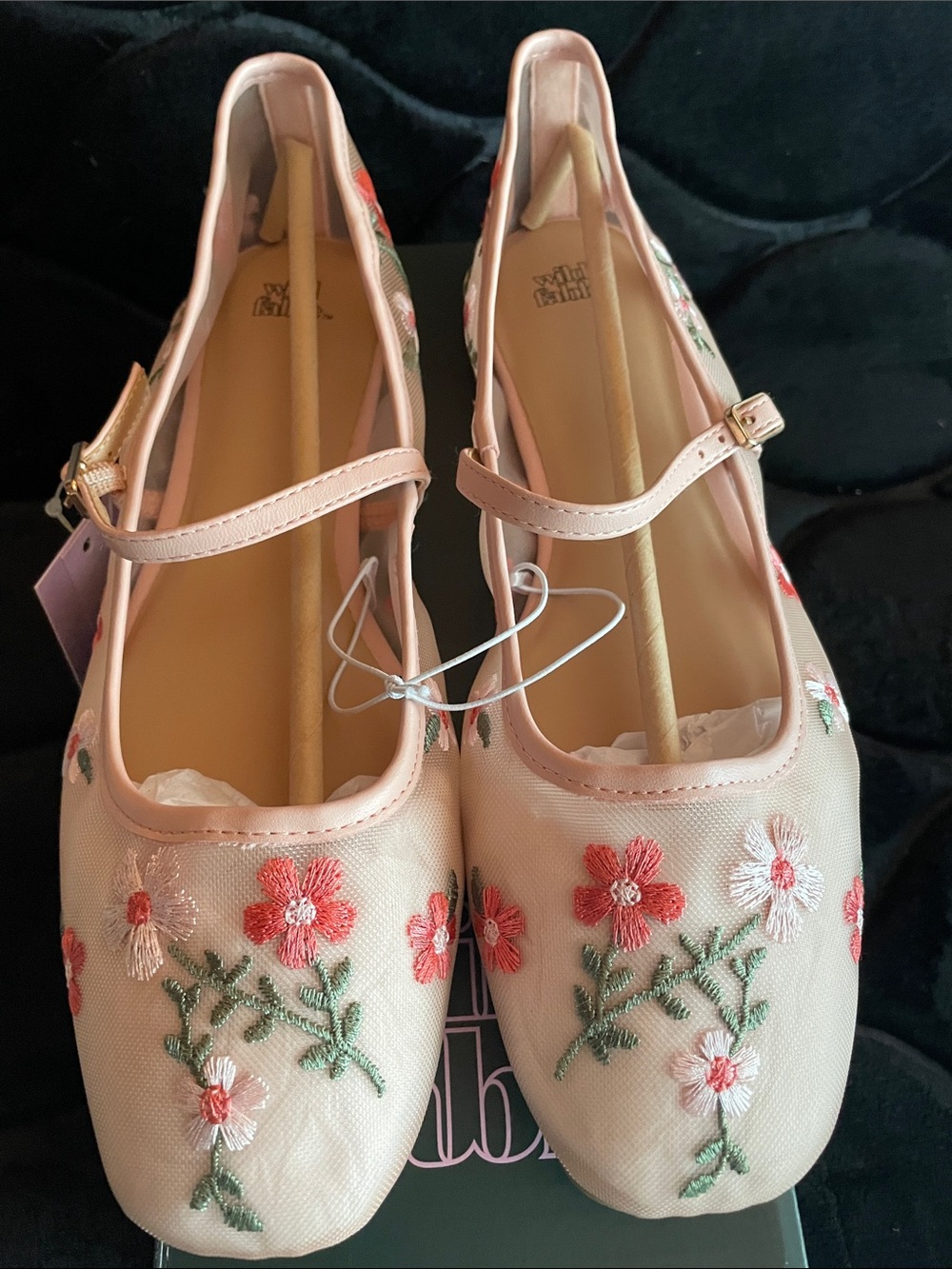 wild fable Pink Floral Embroidered Mary Jane Flats